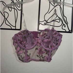 Purple butterfly corset top